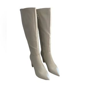 Marc Fisher Cream Heeled Boots